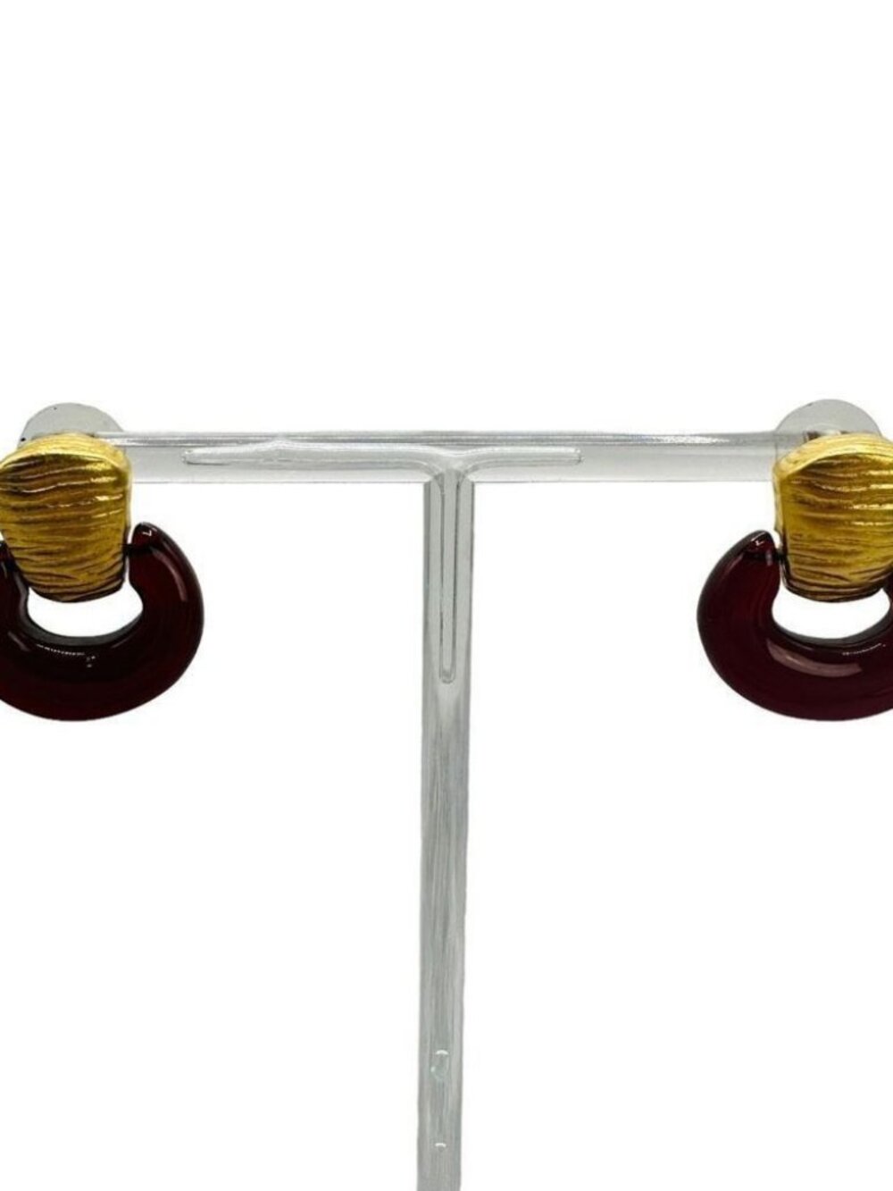 Vintage Givenchy Gold Post Pierced Hoop Earring